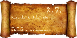 Kirják Tünde névjegykártya
